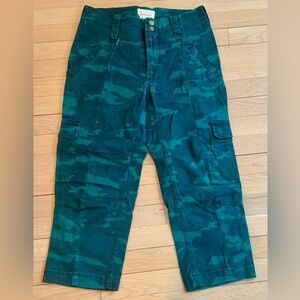 Anthropologie Teal Straight leg Cargo Pants